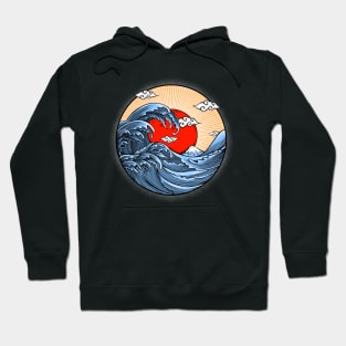 The great wave at afternoon-engravings style Hoodie